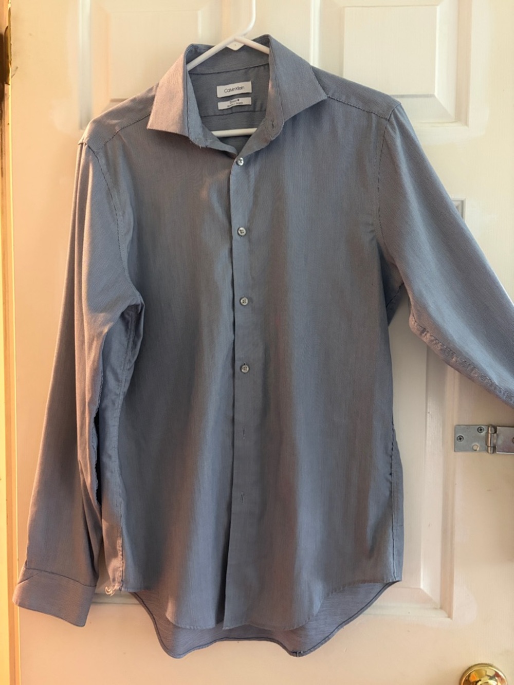 Calvin Klein Blue Long-Sleeve Button-Up Shirt